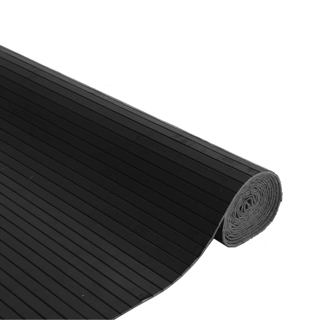 Vloerkleed rechthoekig 80x200 cm bamboe zwart