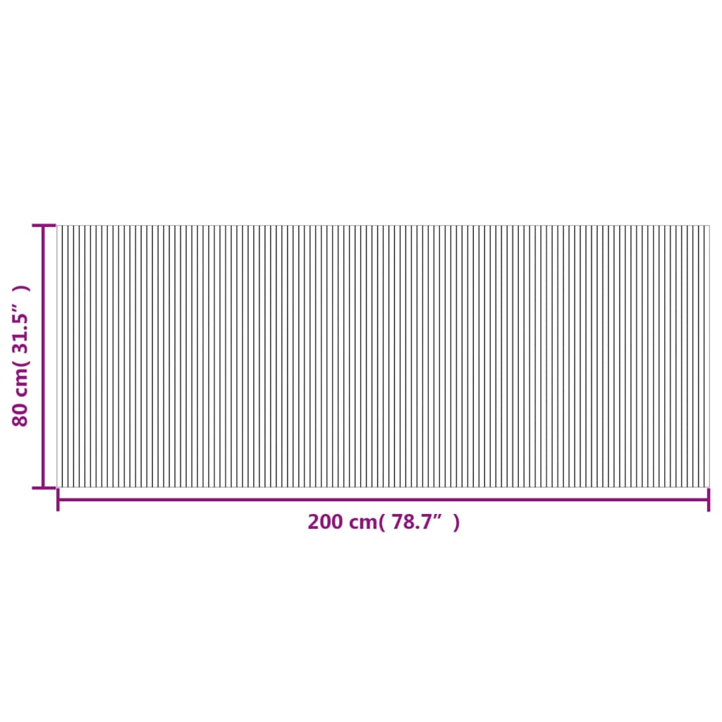 Vloerkleed rechthoekig 80x200 cm bamboe zwart