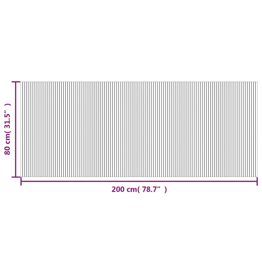 Vloerkleed rechthoekig 80x200 cm bamboe zwart