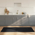 Vloerkleed bamboe 80x200 cm zwart anti-slip