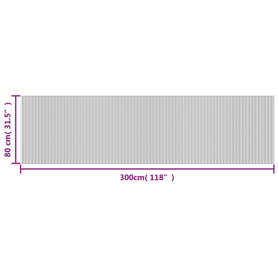Vloerkleed rechthoekig 80x300 cm bamboe lichtnaturel