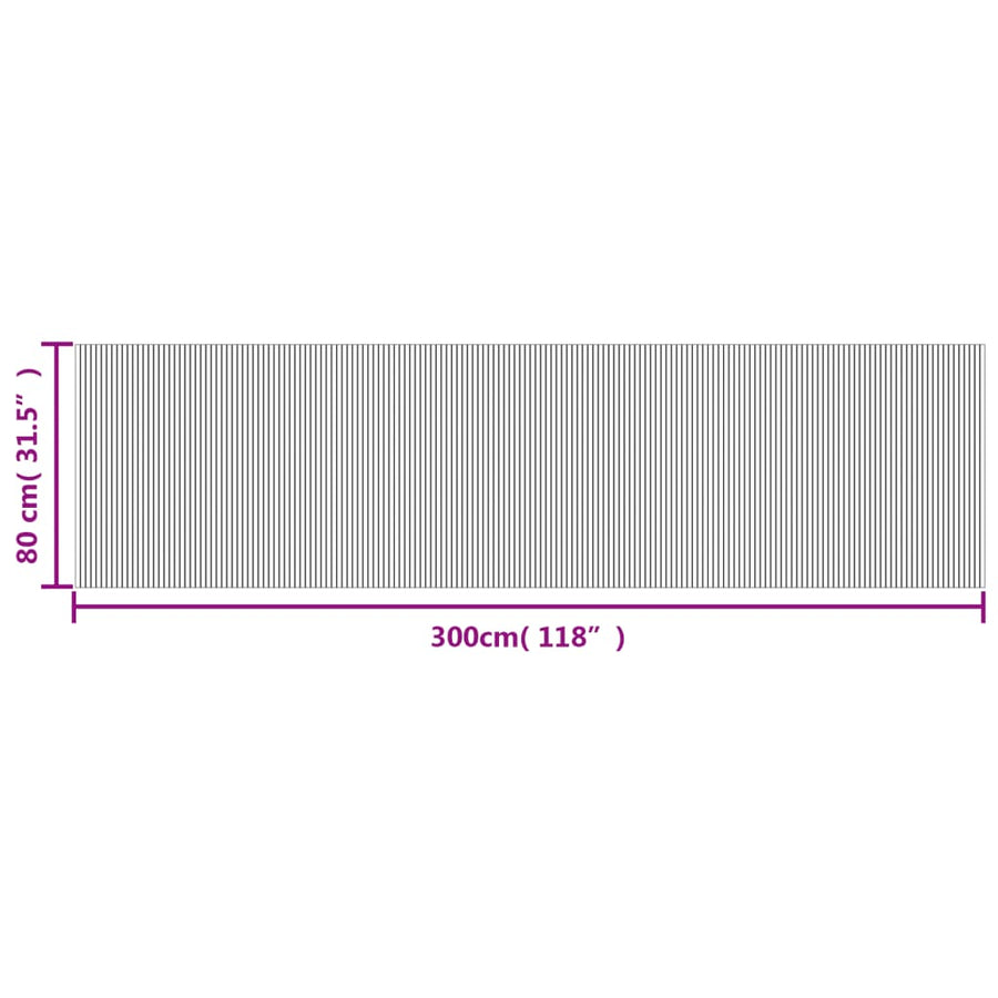 Vloerkleed rechthoekig 80x300 cm bamboe grijs