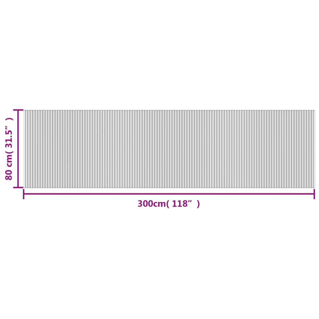 Vloerkleed rechthoekig 80x300 cm bamboe donkerbruin