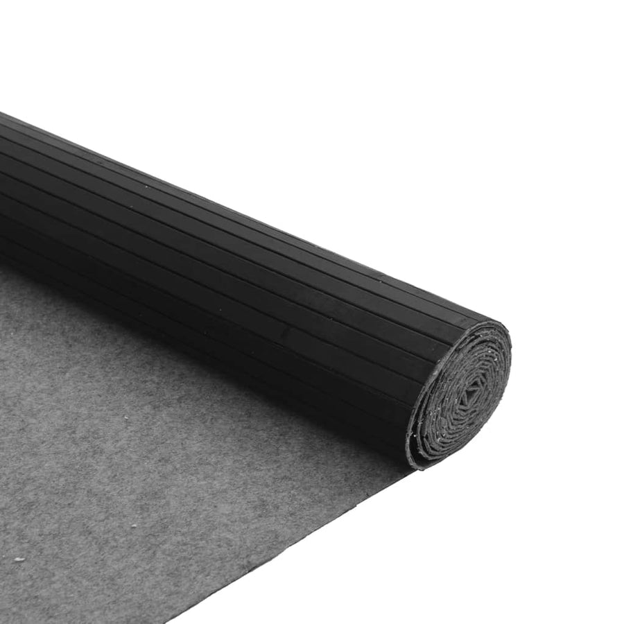 Vloerkleed rechthoekig 80x400 cm bamboe zwart