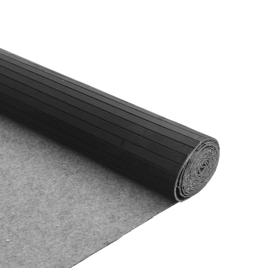 Vloerkleed rechthoekig 80x400 cm bamboe grijs