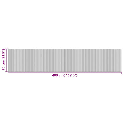Vloerkleed rechthoekig 80x400 cm bamboe grijs