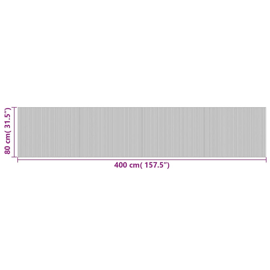 Vloerkleed rechthoekig 80x400 cm bamboe grijs