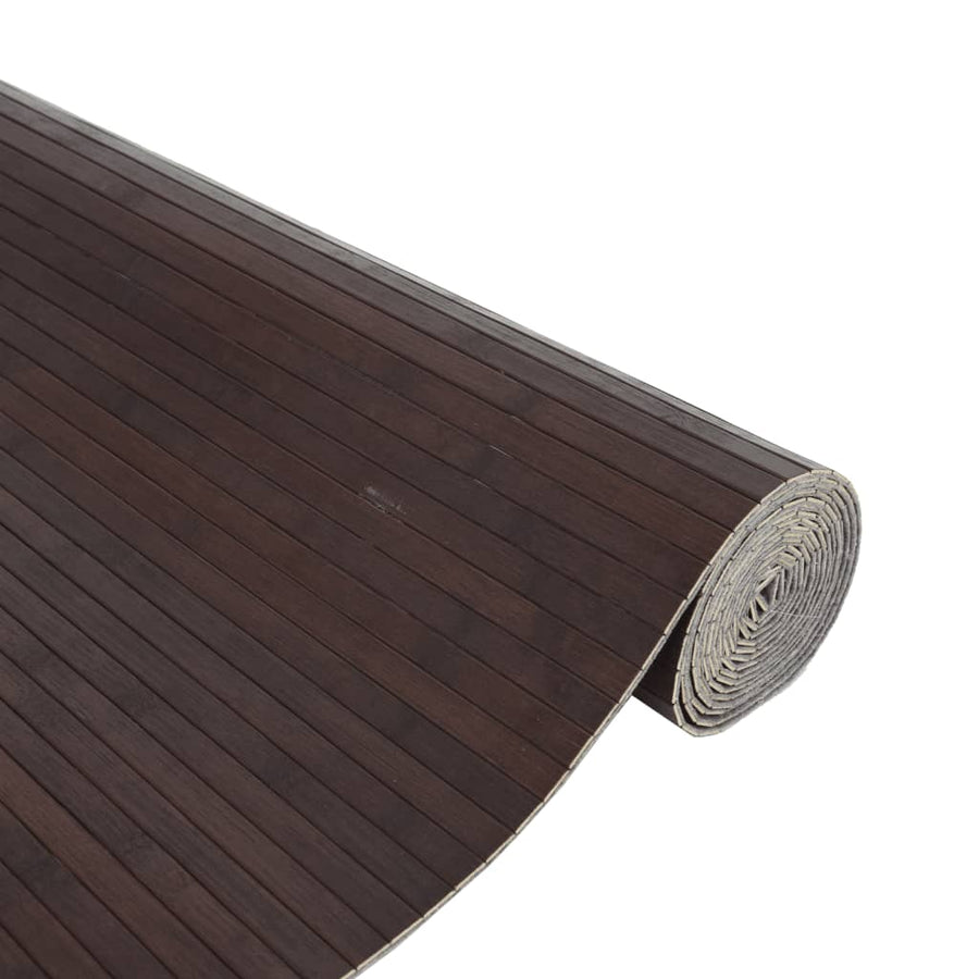 Vloerkleed rechthoekig 80x400 cm bamboe donkerbruin
