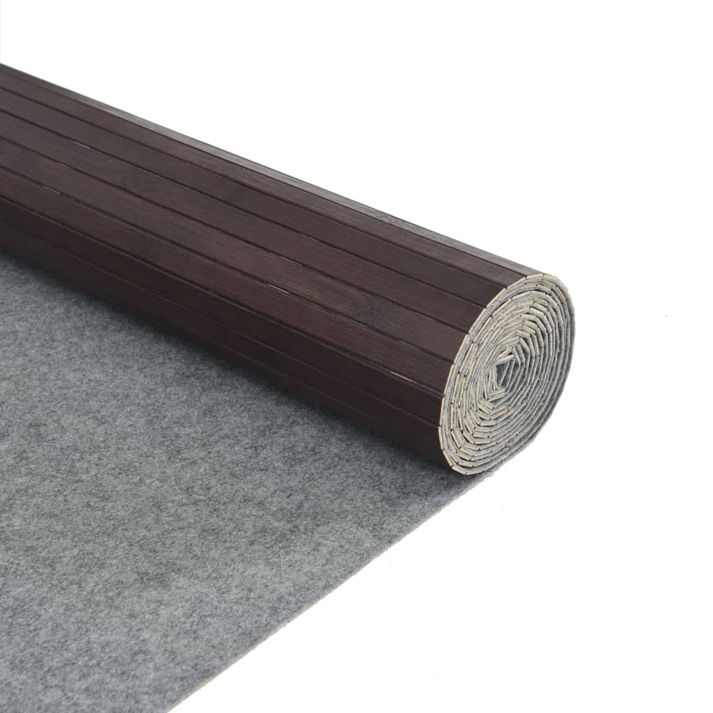Vloerkleed rechthoekig 80x400 cm bamboe donkerbruin