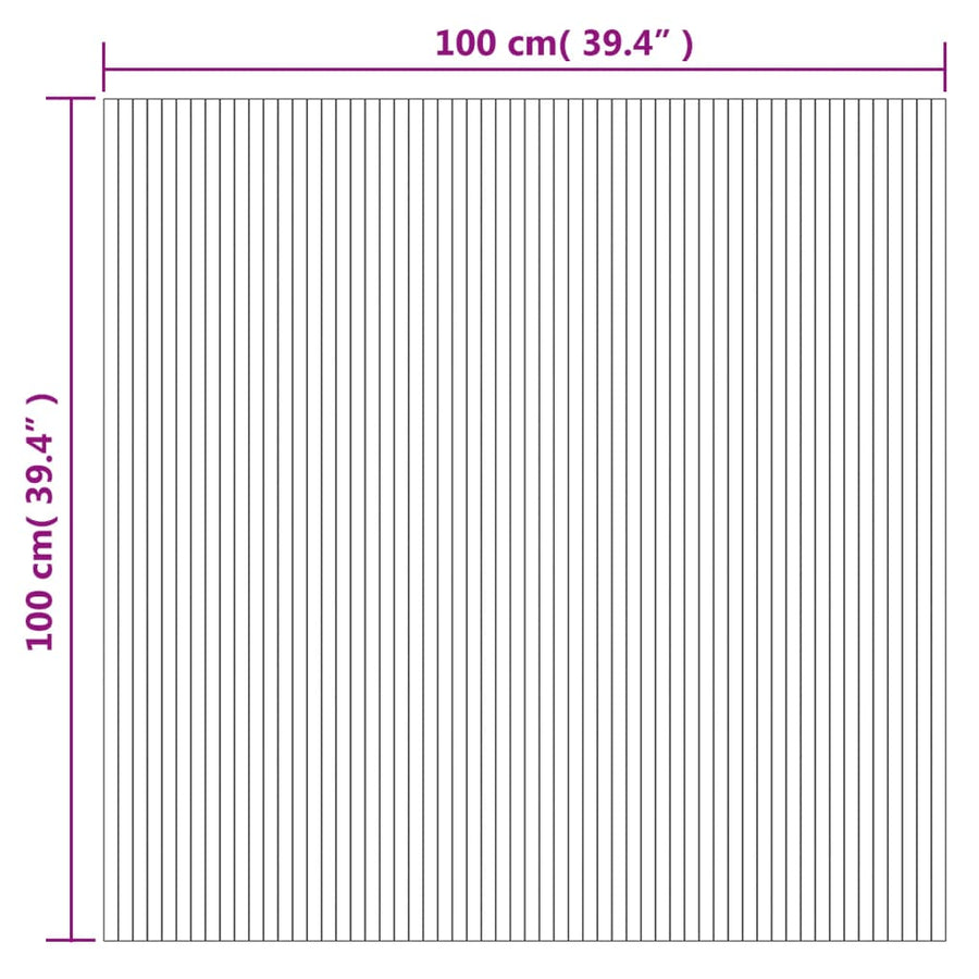 Vloerkleed rechthoekig 100x100 cm bamboe grijs
