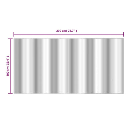 Vloerkleed rechthoekig 100x200 cm bamboe zwart