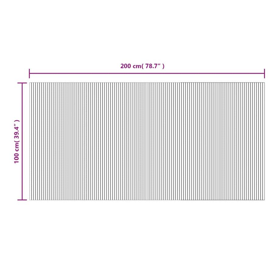 Vloerkleed rechthoekig 100x200 cm bamboe zwart