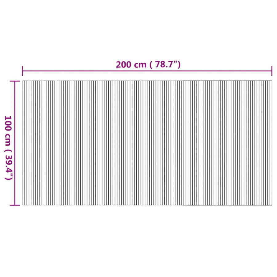 Vloerkleed rechthoekig 100x200 cm bamboe naturel