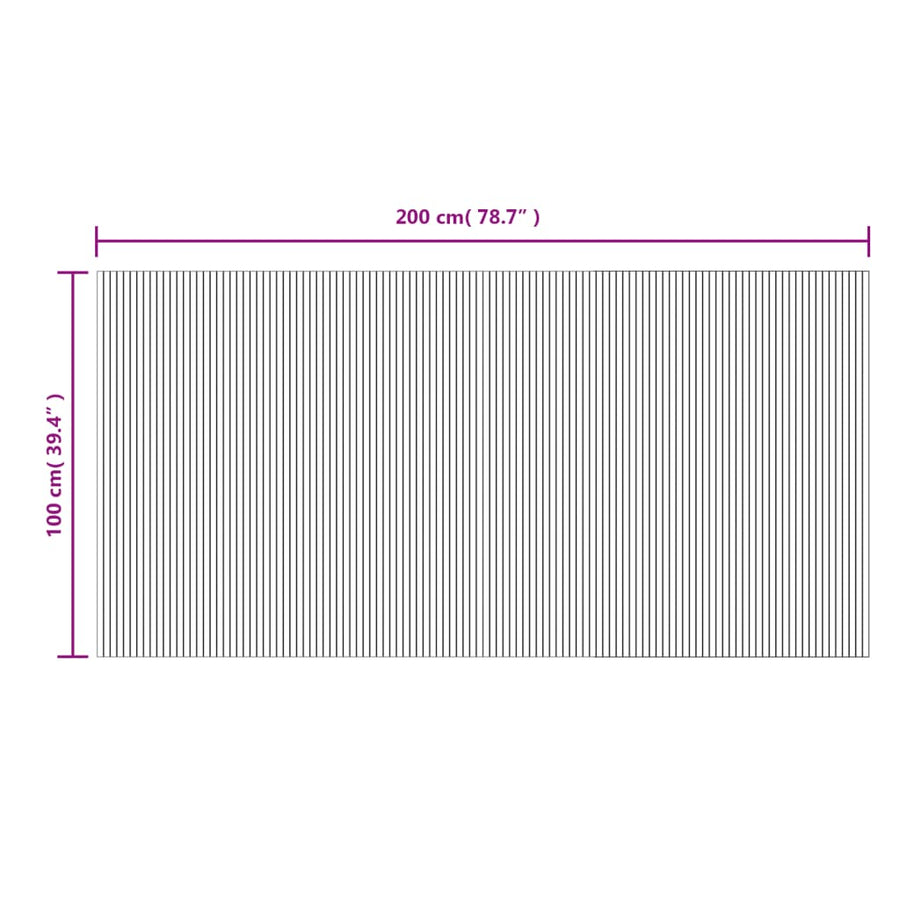 Vloerkleed rechthoekig 100x200 cm bamboe lichtnaturel