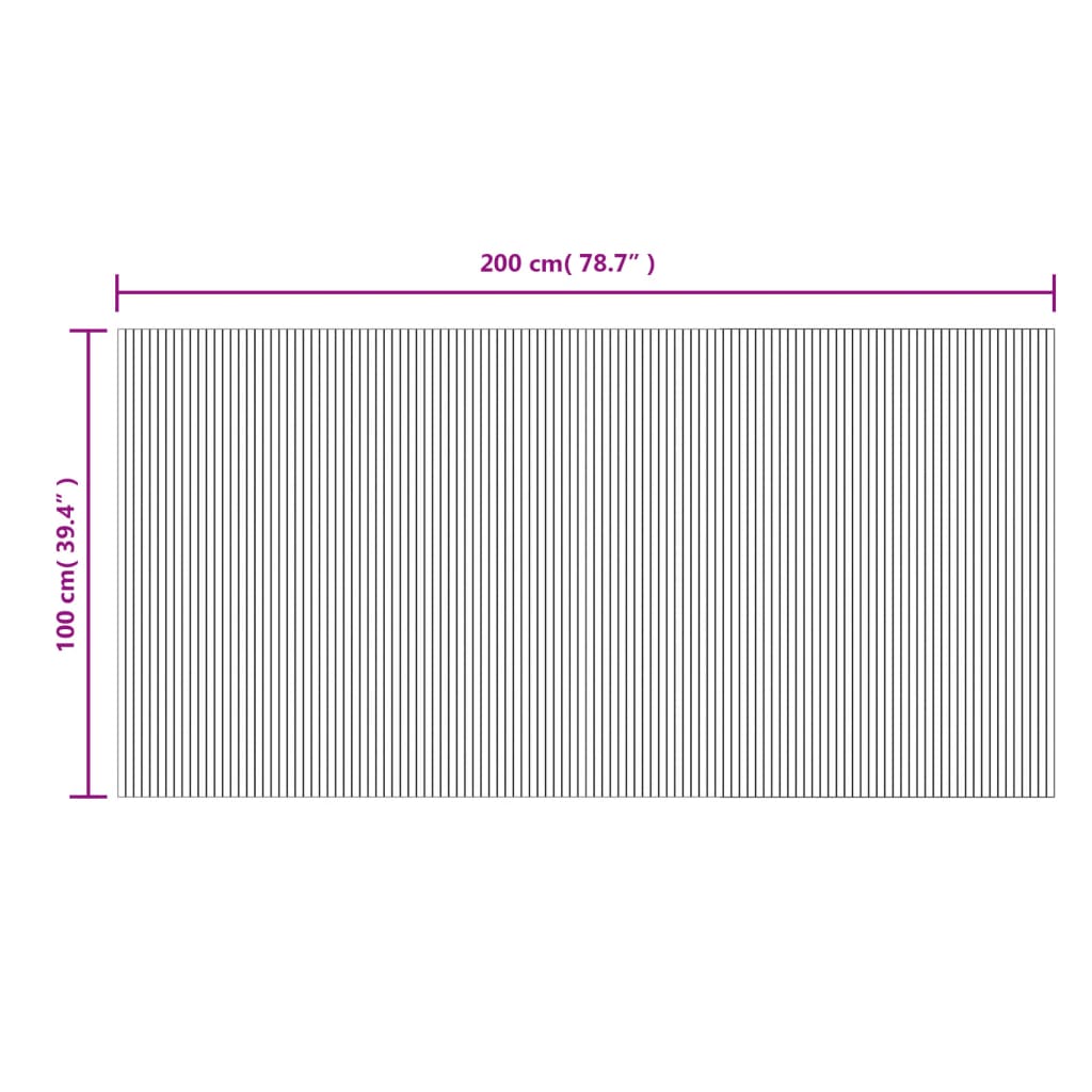 Vloerkleed rechthoekig 100x200 cm bamboe grijs