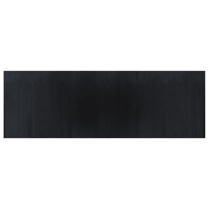 Vloerkleed rechthoekig 100x300 cm bamboe zwart