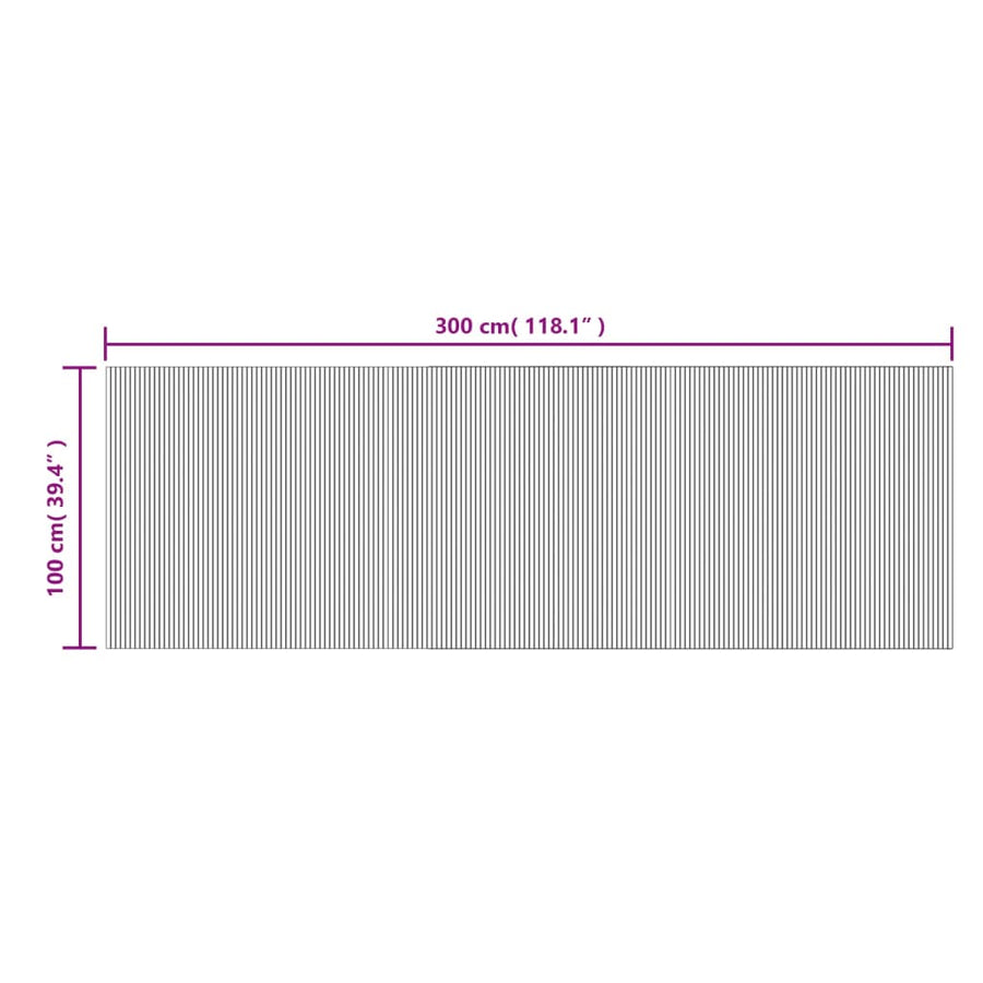 Vloerkleed rechthoekig 100x300 cm bamboe donkerbruin