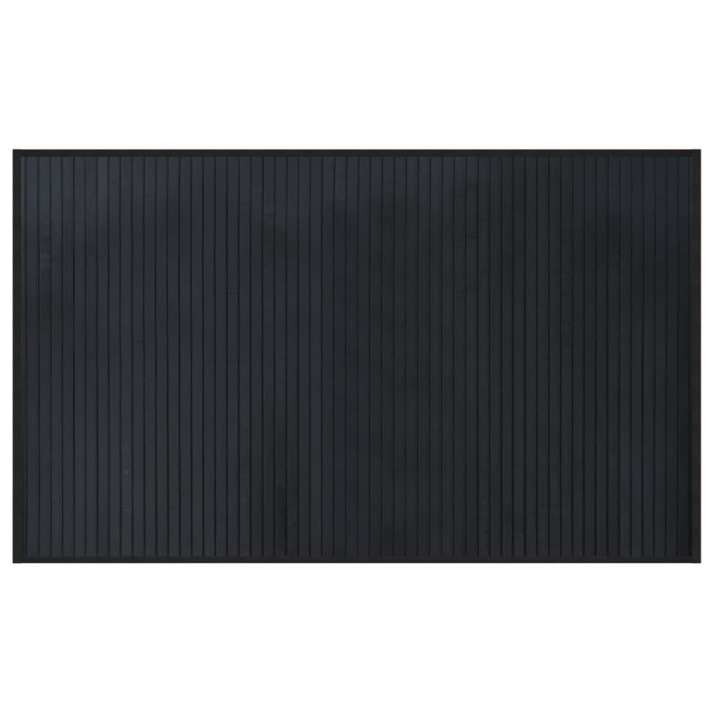 Vloerkleed rechthoekig 60x100 cm bamboe zwart