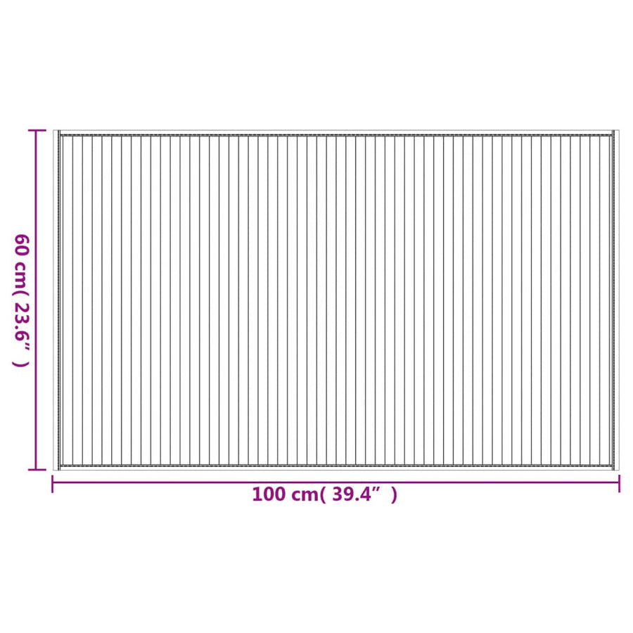 Vloerkleed rechthoekig 60x100 cm bamboe zwart