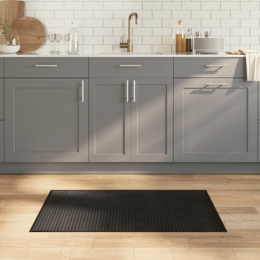 Vloerkleed rechthoekig 60x100 cm bamboe zwart