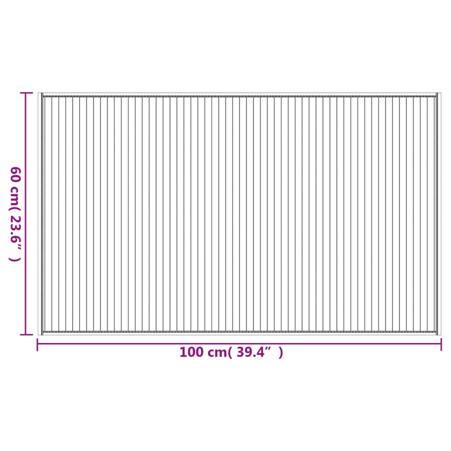 Vloerkleed rechthoekig 60x100 cm bamboe bruin