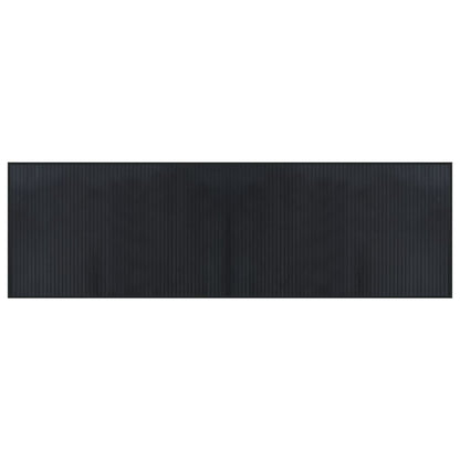 Vloerkleed rechthoekig 60x200 cm bamboe zwart