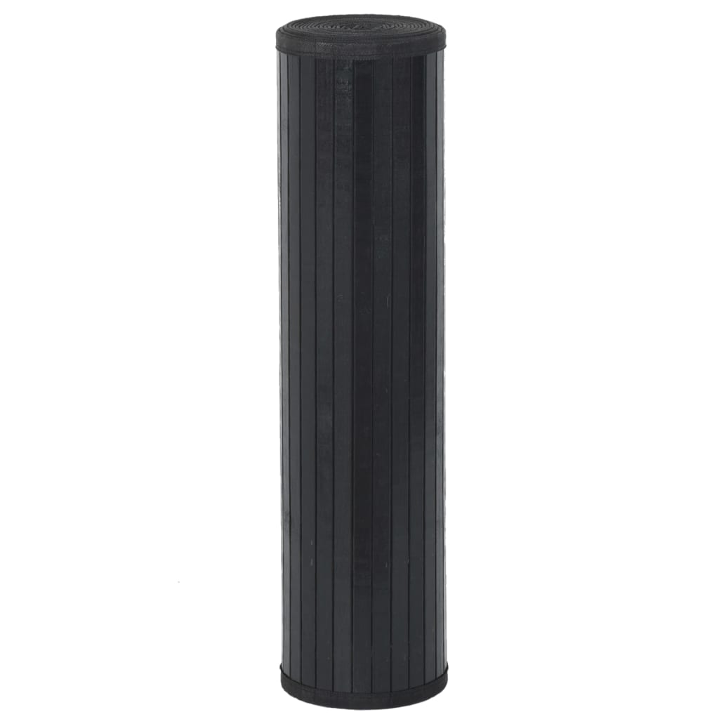 Vloerkleed rechthoekig 60x200 cm bamboe zwart