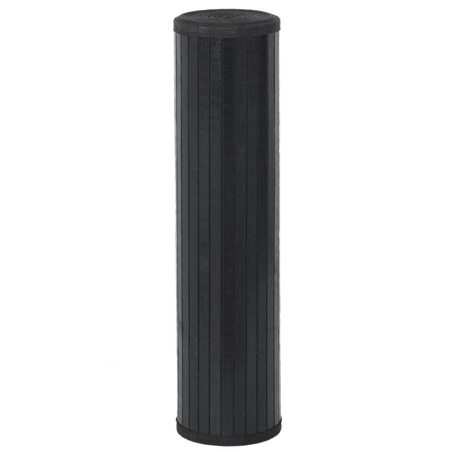 Vloerkleed rechthoekig 60x200 cm bamboe zwart