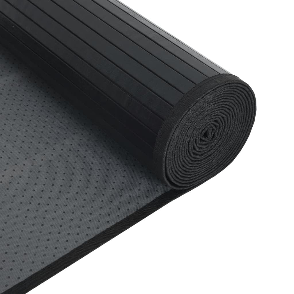 Vloerkleed rechthoekig 60x200 cm bamboe zwart