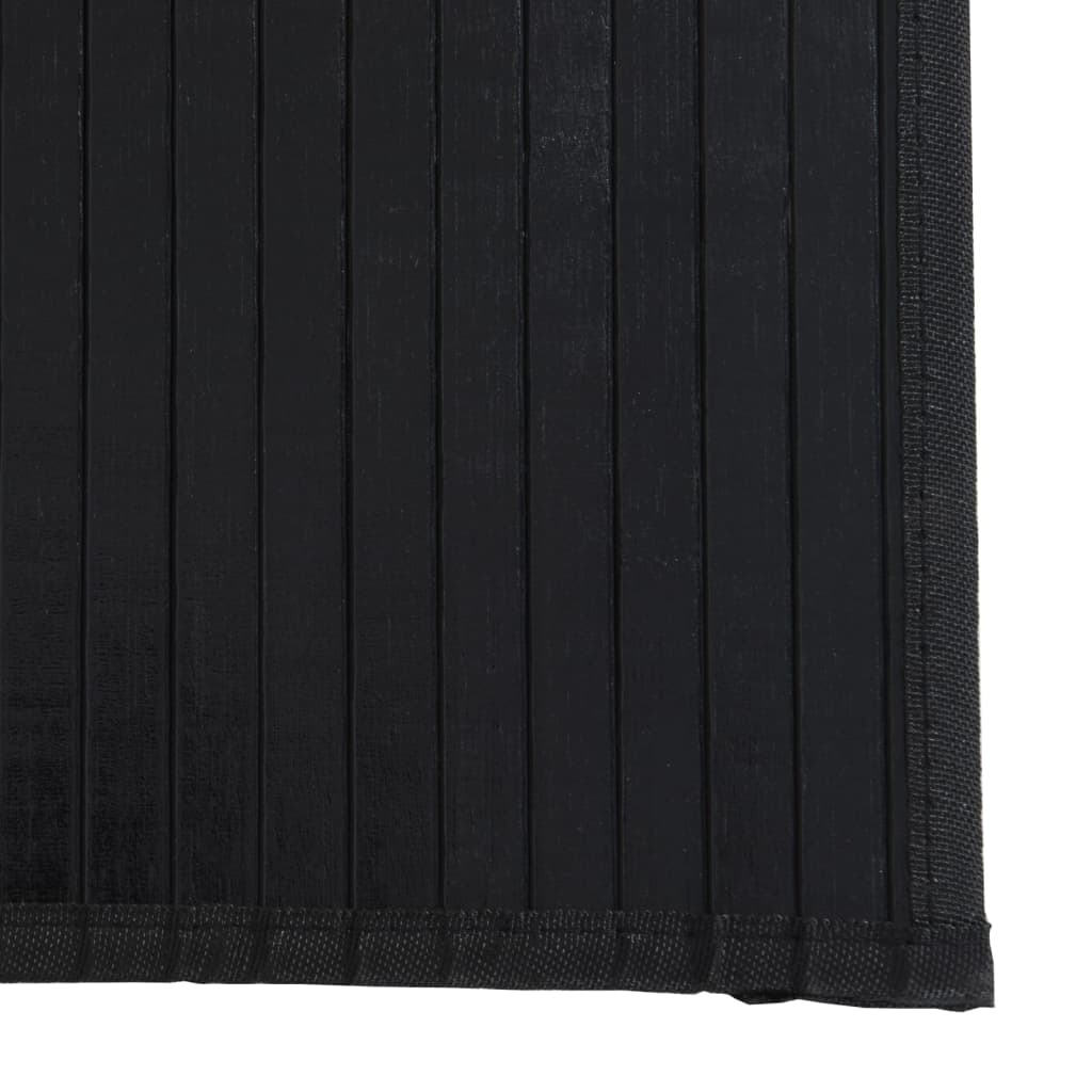 Vloerkleed rechthoekig 60x200 cm bamboe zwart