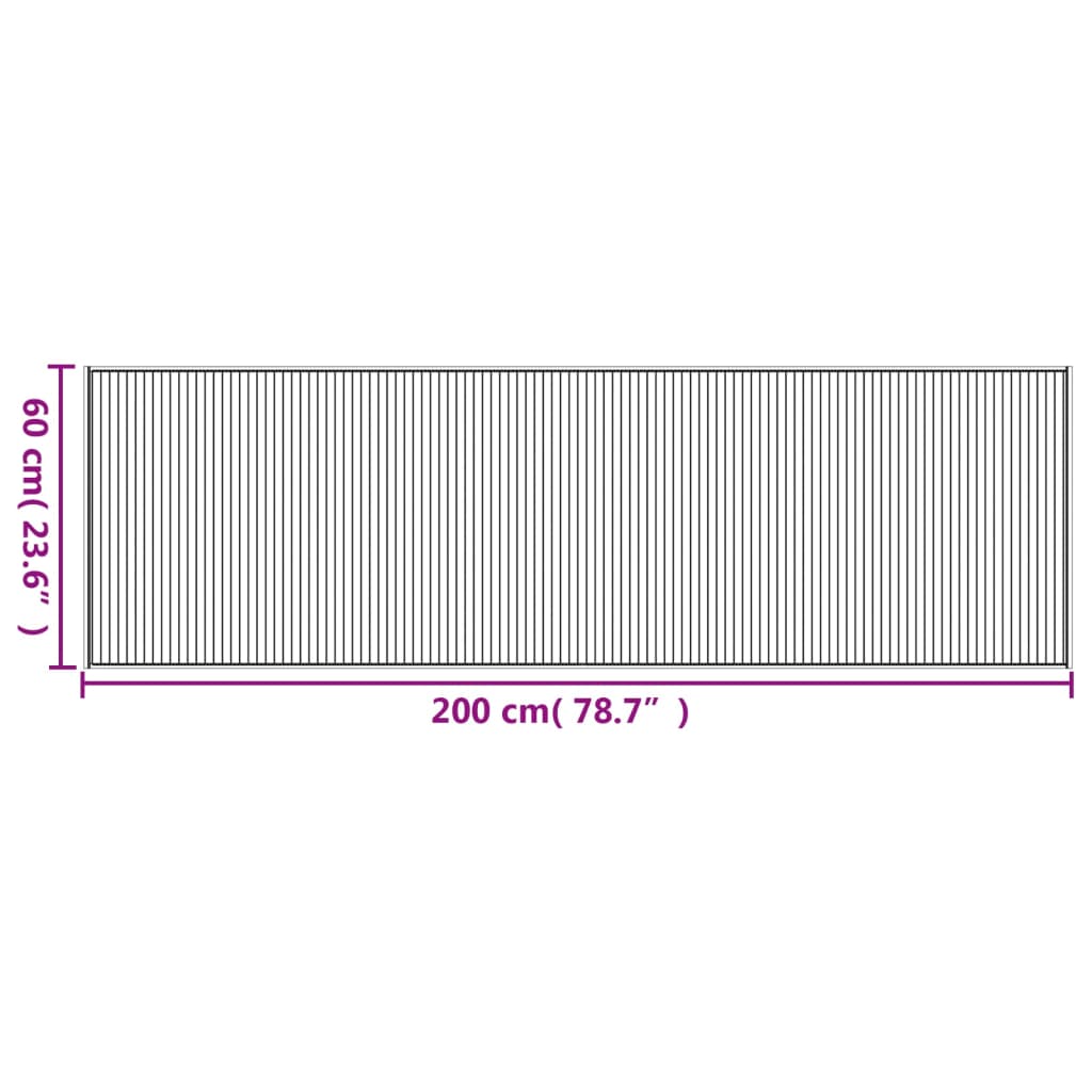 Vloerkleed rechthoekig 60x200 cm bamboe zwart