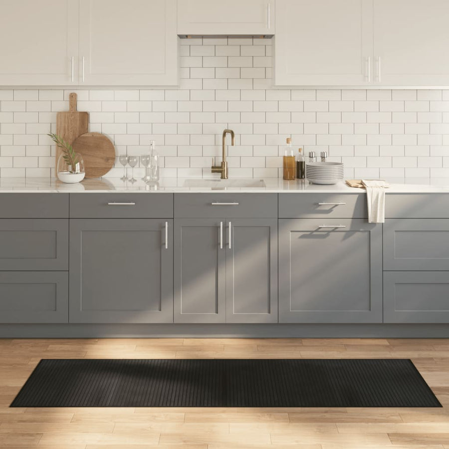 Vloerkleed rechthoekig 60x200 cm bamboe zwart