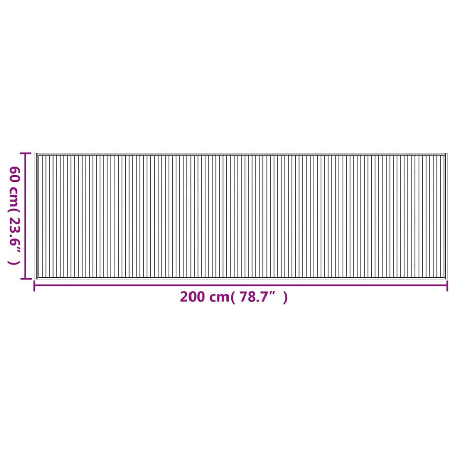 Vloerkleed rechthoekig 60x200 cm bamboe bruin