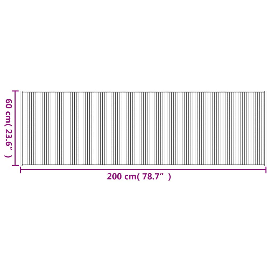 Vloerkleed Rechthoekig Bamboe Lichtnaturel Light Natural 60 x 200 cm