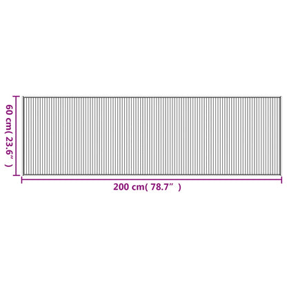 Vloerkleed rechthoekig 60x200 cm bamboe grijs