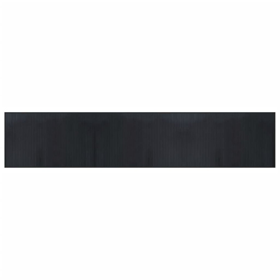 Vloerkleed rechthoekig 60x300 cm bamboe zwart