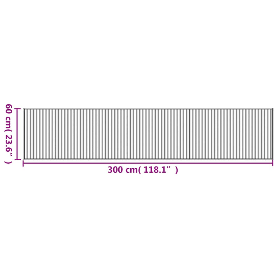 Vloerkleed Rechthoekig Bamboe Donkerbruin 60 x 300 cm