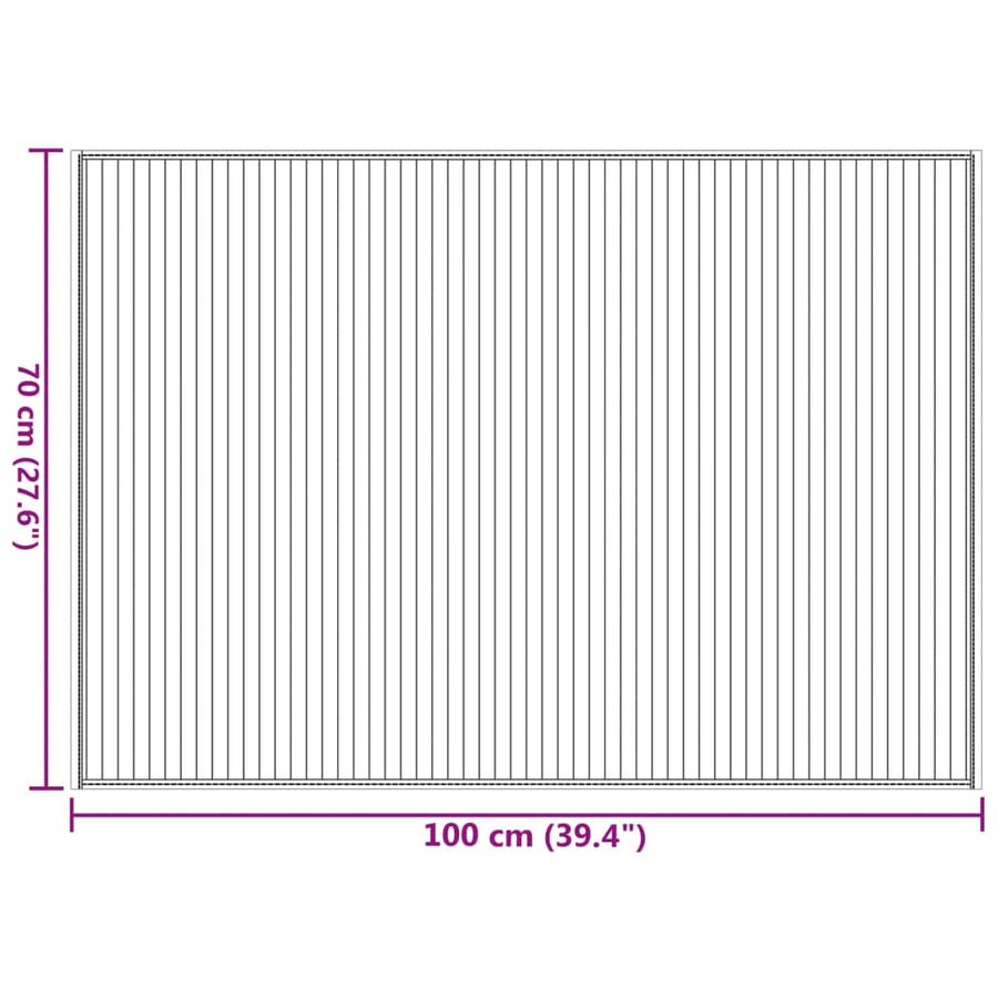 Vloerkleed rechthoekig 70x100 cm bamboe bruin
