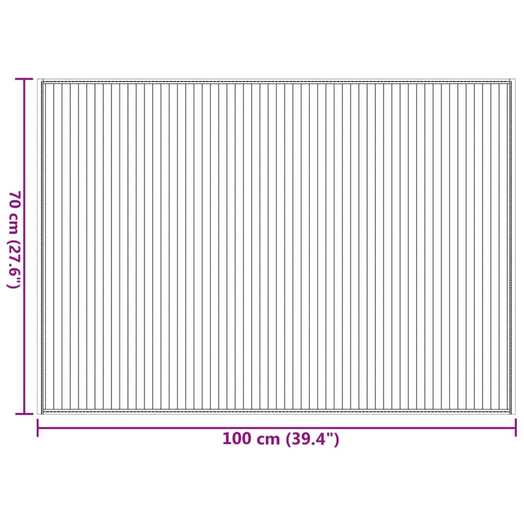 Vloerkleed rechthoekig 70x100 cm bamboe grijs