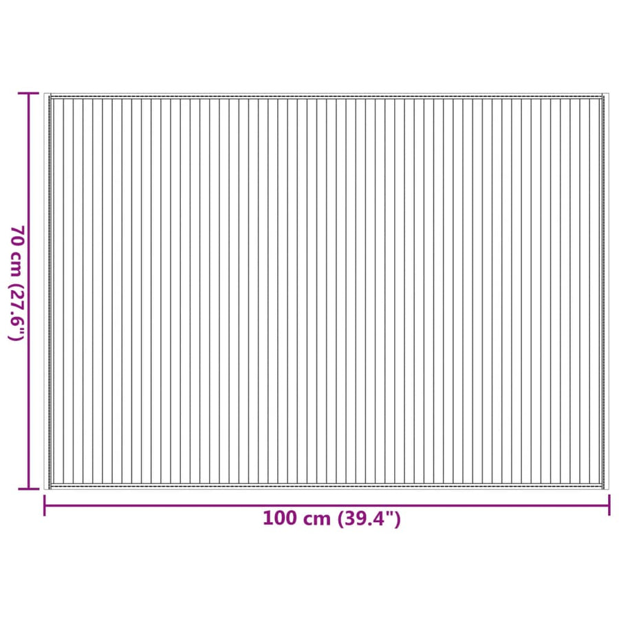 Vloerkleed rechthoekig 70x100 cm bamboe grijs