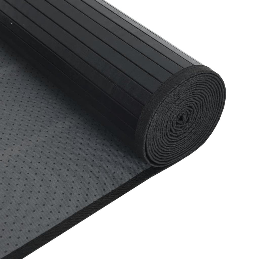 Vloerkleed rechthoekig 70x200 cm bamboe zwart