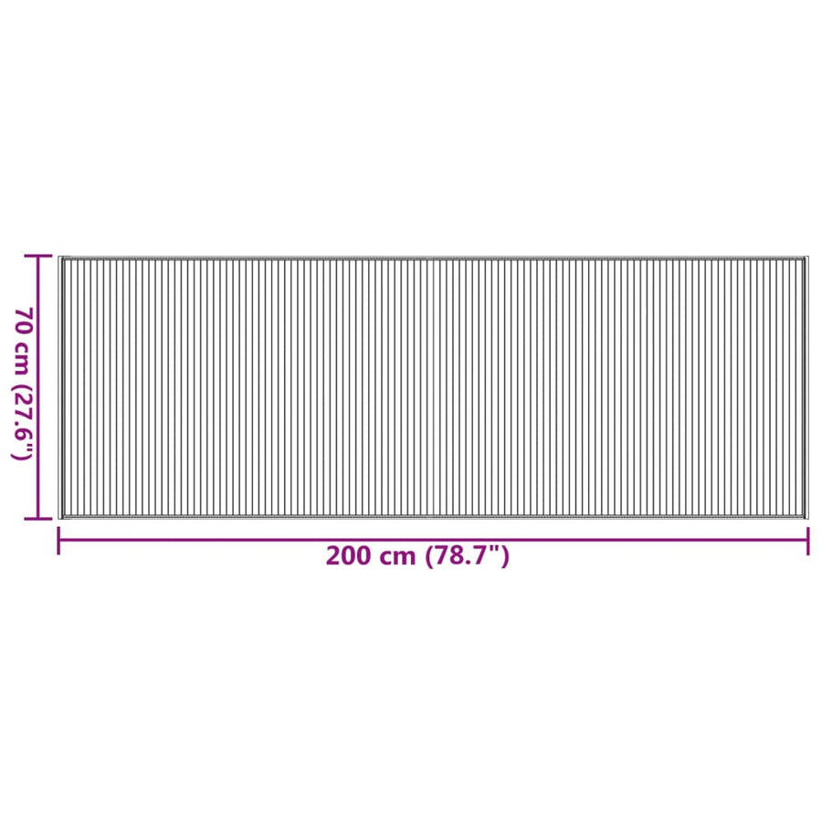 Vloerkleed rechthoekig 70x200 cm bamboe zwart