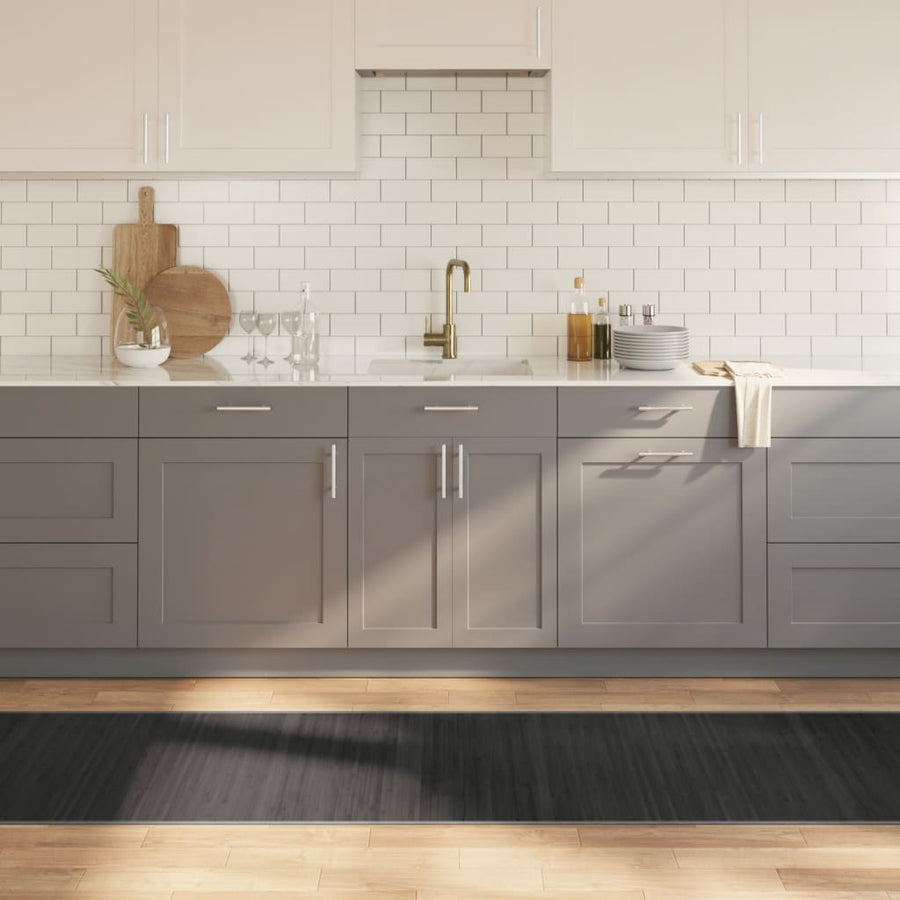 Vloerkleed rechthoekig 70x300 cm bamboe grijs