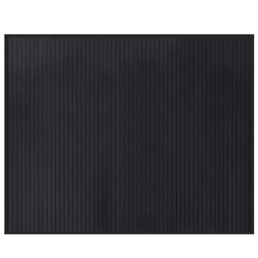 Vloerkleed rechthoekig 80x100 cm bamboe zwart