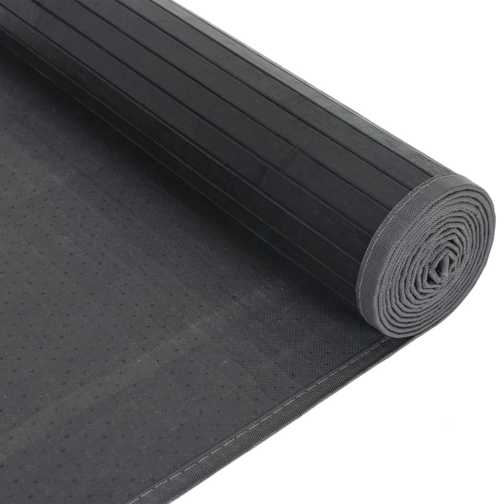 Vloerkleed rechthoekig 80x100 cm bamboe zwart