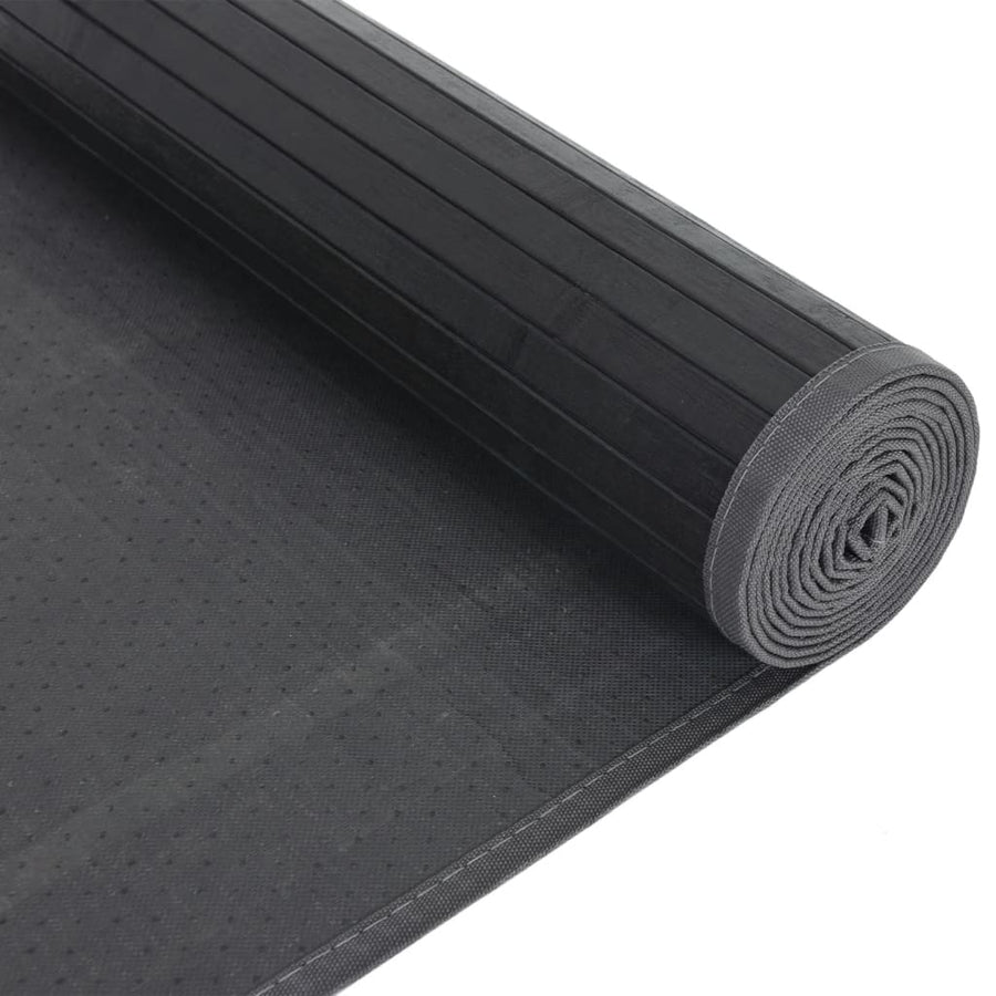 Vloerkleed rechthoekig 80x100 cm bamboe zwart