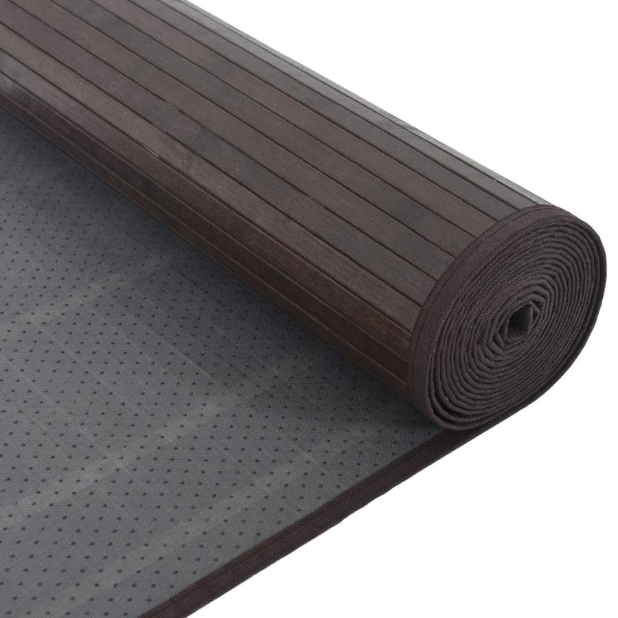 Vloerkleed rechthoekig 80x100 cm bamboe donkerbruin