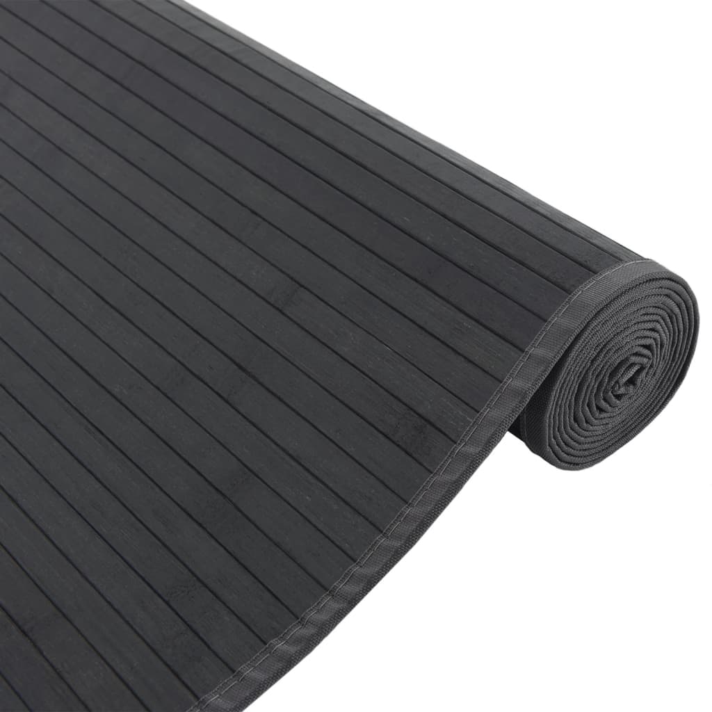 Vloerkleed rechthoekig 80x200 cm bamboe zwart