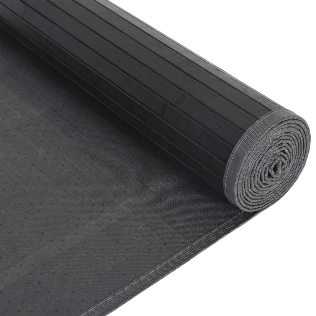 Vloerkleed rechthoekig 80x200 cm bamboe zwart