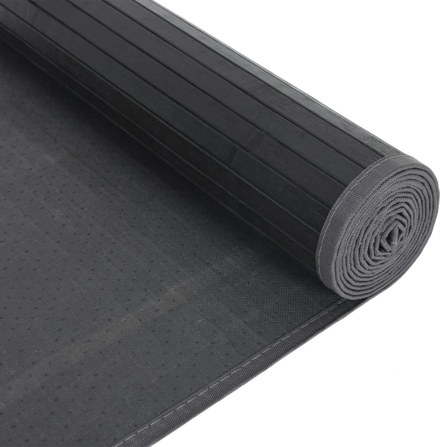 Vloerkleed rechthoekig 80x200 cm bamboe zwart